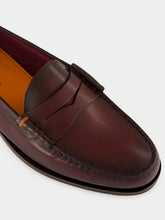 Santoni Bordeaux Quentin Leather Loafers