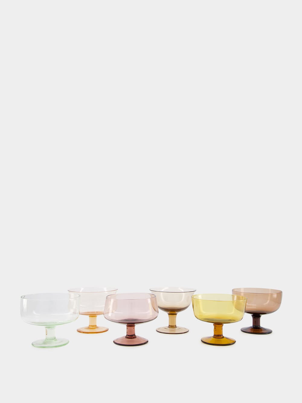 Set of 6 Hand-Blown Glass Cups