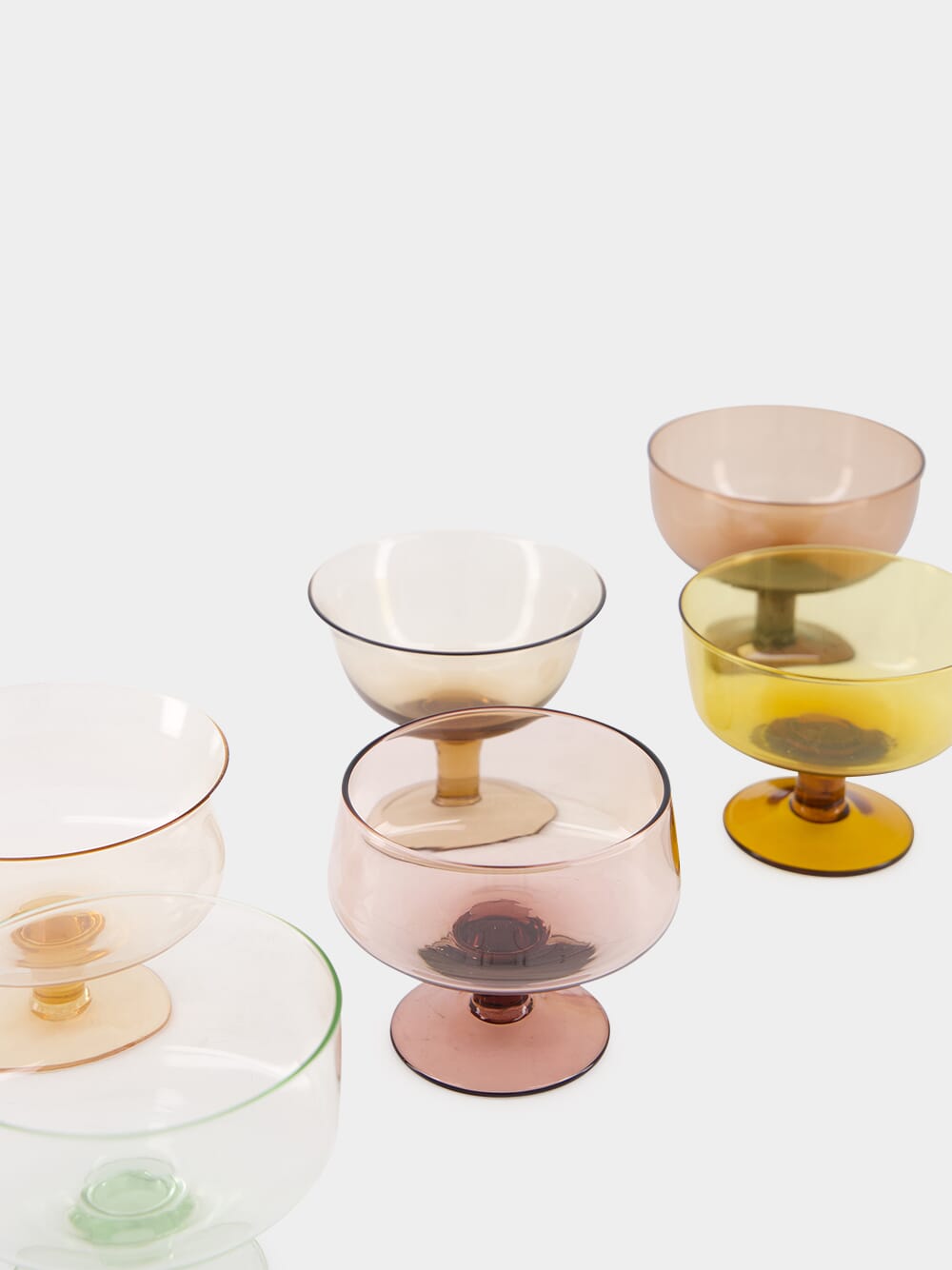 Set of 6 Hand-Blown Glass Cups