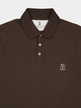 Brunello Cucinelli Brown Cotton Piqué Logo Polo Shirt