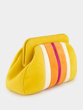 Paula Medine Golden Yellow Leather and Suede Clutch
