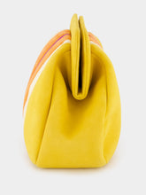 Paula Medine Golden Yellow Leather and Suede Clutch