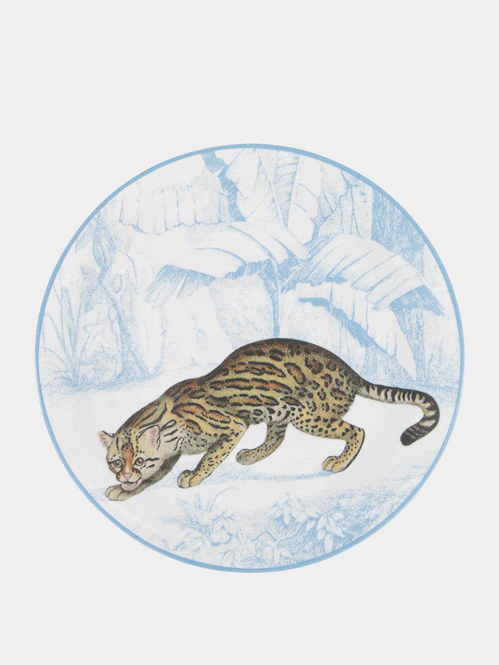 La Menagerie Ottomane Leopard Dinner Plate in Blue