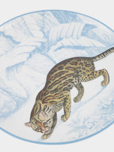Les Ottomans La Menagerie Ottomane Leopard Dinner Plate in Blue