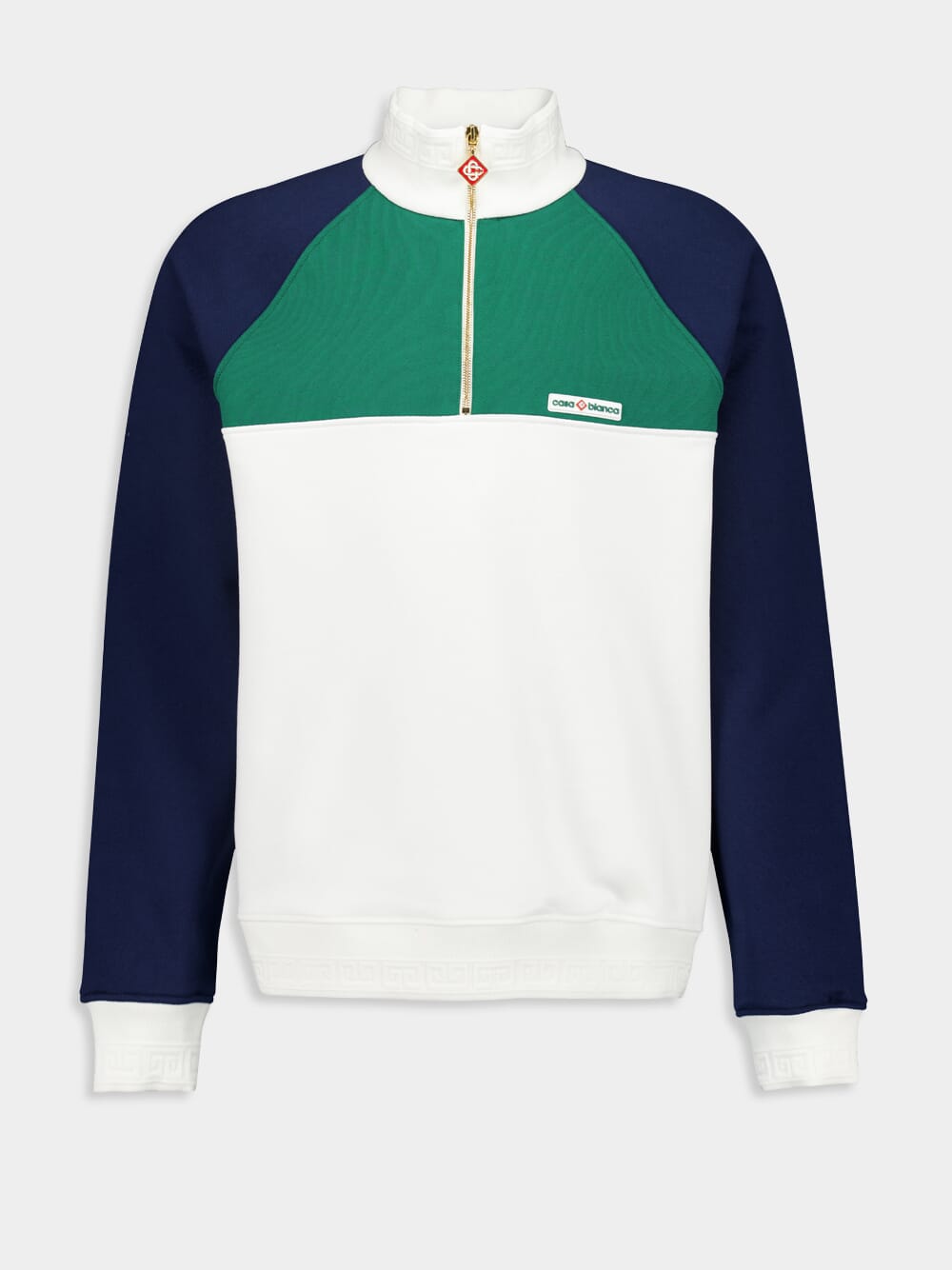 Color-Block Zipped Neck Sweatshirt