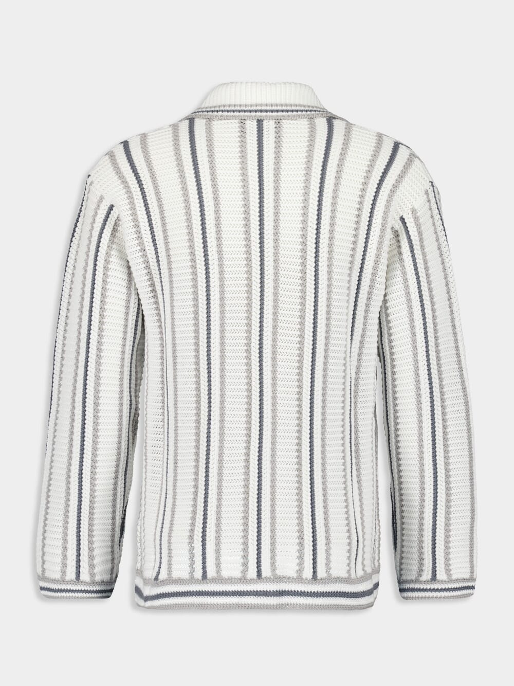 Striped Crochet Long-Sleeve Shirt