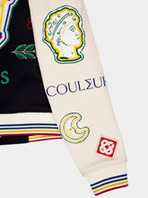 Casablanca Navy Chenille Patchwork Bomber Jacket