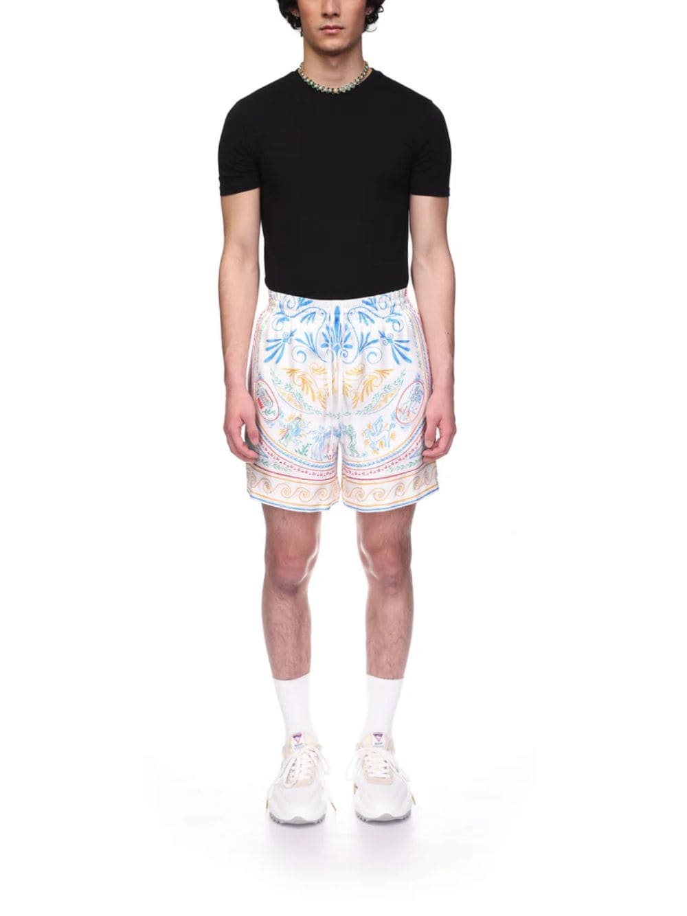 Crayon Vase Silk Twill Printed Shorts