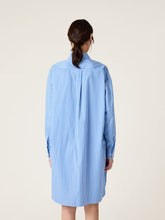 Miu Miu Sapphire Blue Striped Cotton Dress