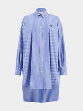 Miu Miu Sapphire Blue Striped Cotton Dress