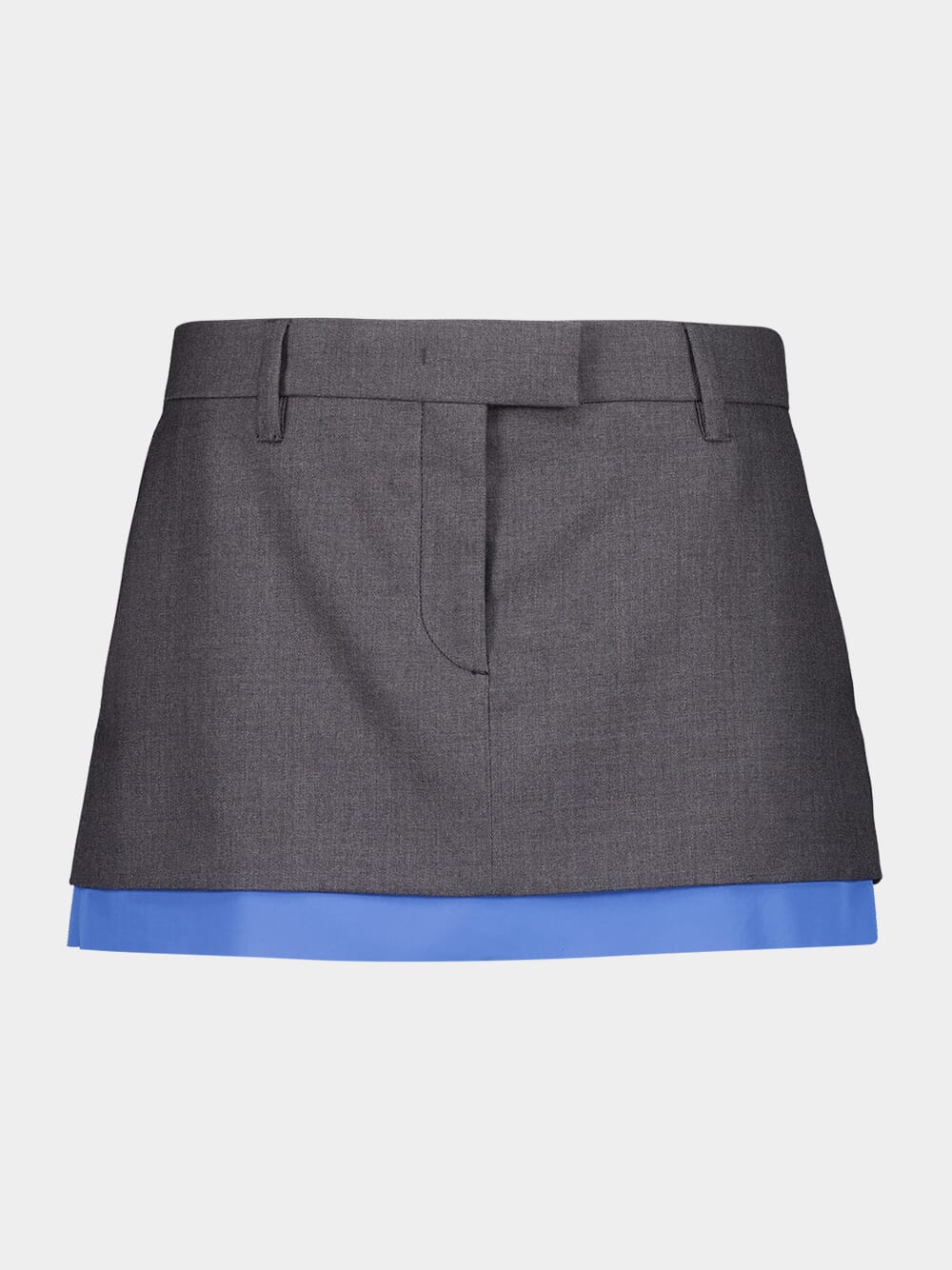 Anthracite Gray Gabardine Miniskirt