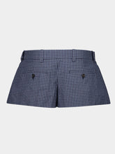 Miu Miu Navy Checked Technical Fabric Mini Skort