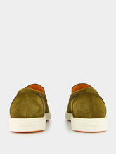 Green Suede Loafers with Rubber Sole | PDP - Fashion Clinic