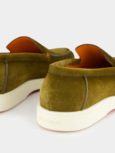 Green Suede Loafers with Rubber Sole | PDP - Fashion Clinic