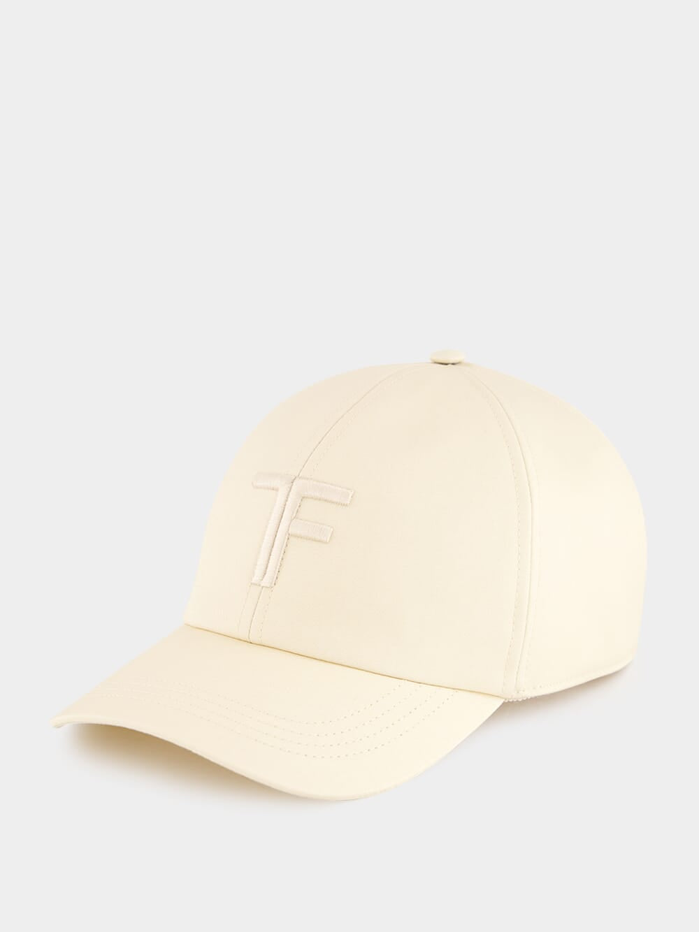 Ivory Canvas and Leather Cap