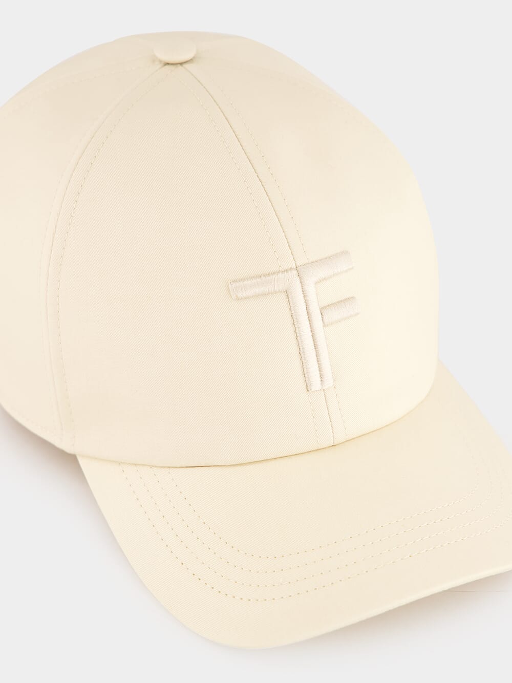 Ivory Canvas and Leather Cap