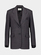 Miu Miu Slate Grey Prince of Wales Checked Jacket