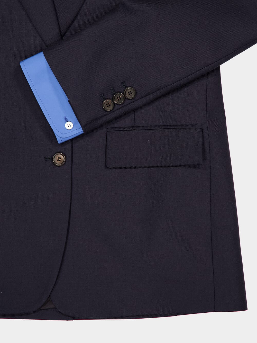 Navy Single-Breasted Gabardine Jacket