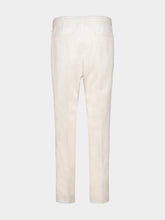 Brunello Cucinelli Off-White Linen Cotton Drawstring Trousers