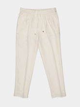 Brunello Cucinelli Off-White Linen Cotton Drawstring Trousers