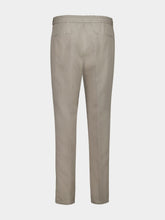 Brunello Cucinelli Khaki Green Linen Cotton Drawstring Trousers