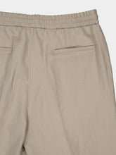Brunello Cucinelli Khaki Green Linen Cotton Drawstring Trousers
