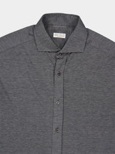 Brunello Cucinelli Dark Grey Silk and Cotton Jersey Shirt
