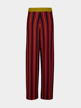 Paula Mira Red Dahlia Knitted Striped Pants