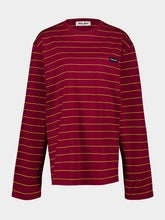 Miu Miu Amaranth Striped Cotton T-Shirt