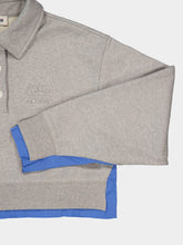 Miu Miu Grey Cropped Mother of Pearl Buttons Sweatshirt
