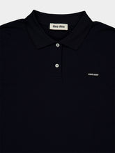 Miu Miu Navy and Olive Layered Jersey Polo Shirt