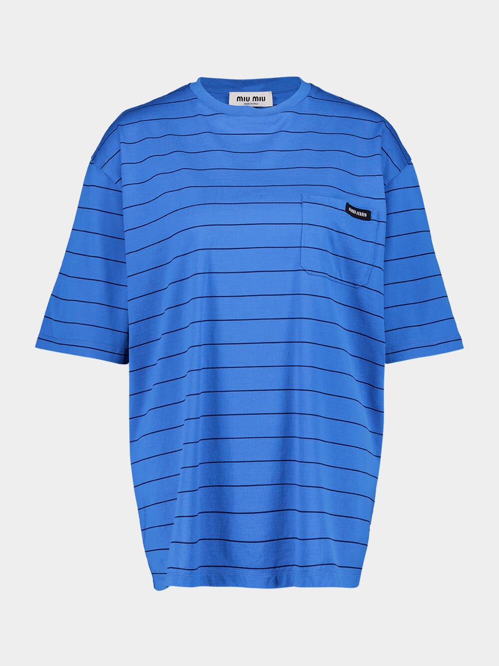 Blue Striped Cotton Jersey T-Shirt