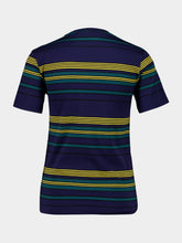 Miu Miu Blue and Green Striped Jersey T-Shirt
