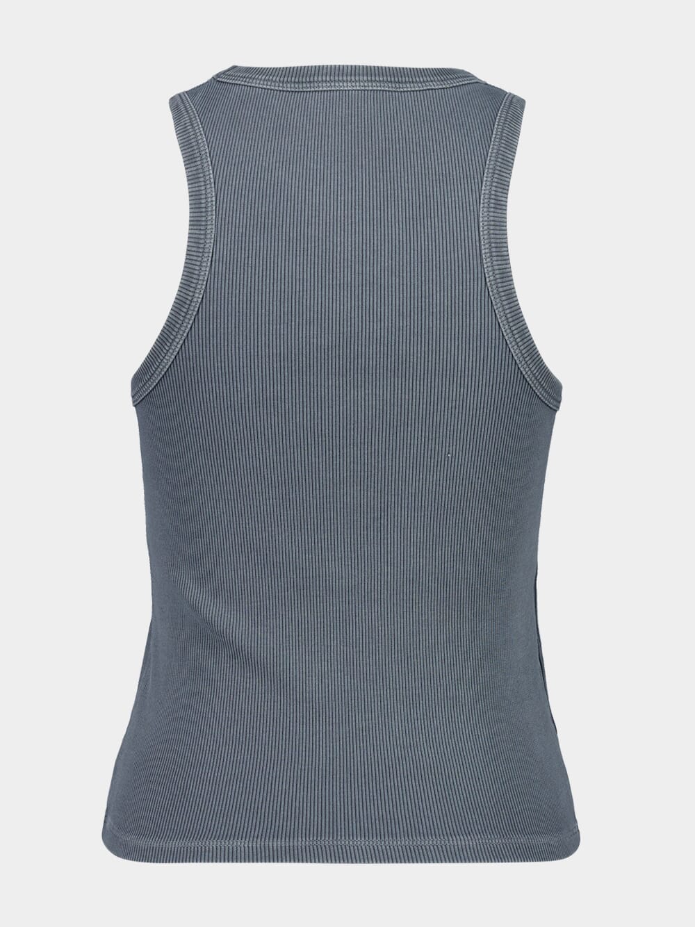 Grey Ribbed Knit Tank Top