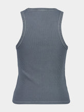 Miu Miu Grey Ribbed Knit Tank Top