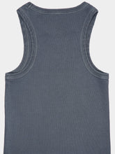 Miu Miu Grey Ribbed Knit Tank Top