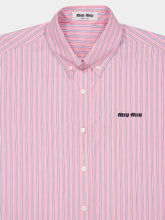 Miu Miu Pink Cotton Shirt with Logo Embroidery