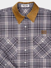 Miu Miu Slate Grey Checked Flannel Shirt