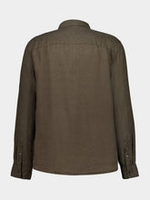 James Perse Army Green Classic Linen Shirt
