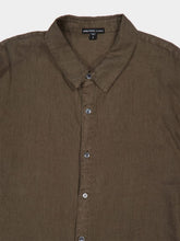 James Perse Army Green Classic Linen Shirt
