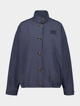 Miu Miu Navy Checked Technical Blouson Jacket