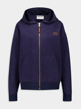 Miu Miu Navy Jersey Hoodie Jacket