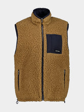 Miu Miu Camel and Royal Blue Teddy Down Vest
