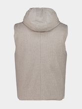 Brunello Cucinelli Sand Bonded Wool Flannel Down Vest
