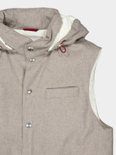 Brunello Cucinelli Sand Bonded Wool Flannel Down Vest