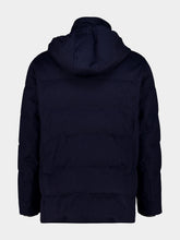 Brunello Cucinelli Blue Bonded Wool Flannel Down Parka