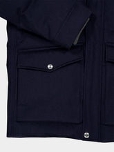 Brunello Cucinelli Blue Bonded Wool Flannel Down Parka