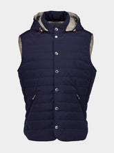 Brunello Cucinelli Blue Padded Hooded Vest