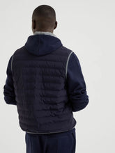 Brunello Cucinelli Navy Bonded Nylon Down Vest