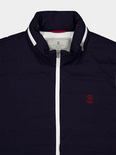 Brunello Cucinelli Navy Bonded Nylon Down Vest